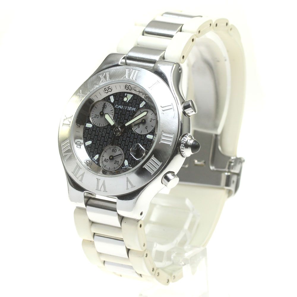 訳ありカルティエ CARTIER W10125U2 クロノスカフ デイト