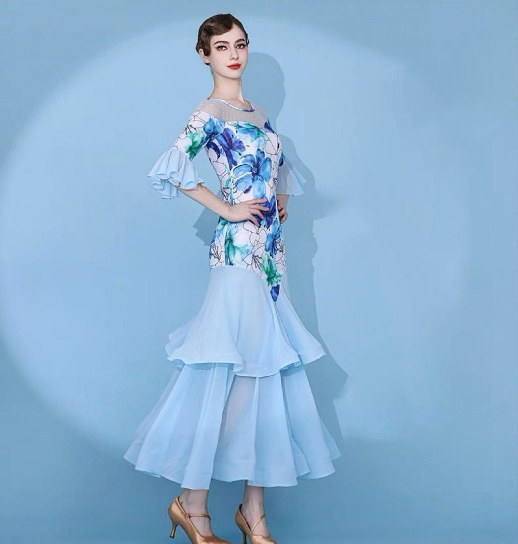 ストーン付きダンス練習用ワンピース❤️スタンダードの練習着に