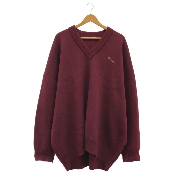 Acne Studios アクネストゥディオズ FN-MN-KNIT000261 Logo V-Neck Relaxed Fit Sweater ユニセックス ボルドー XL|XXL