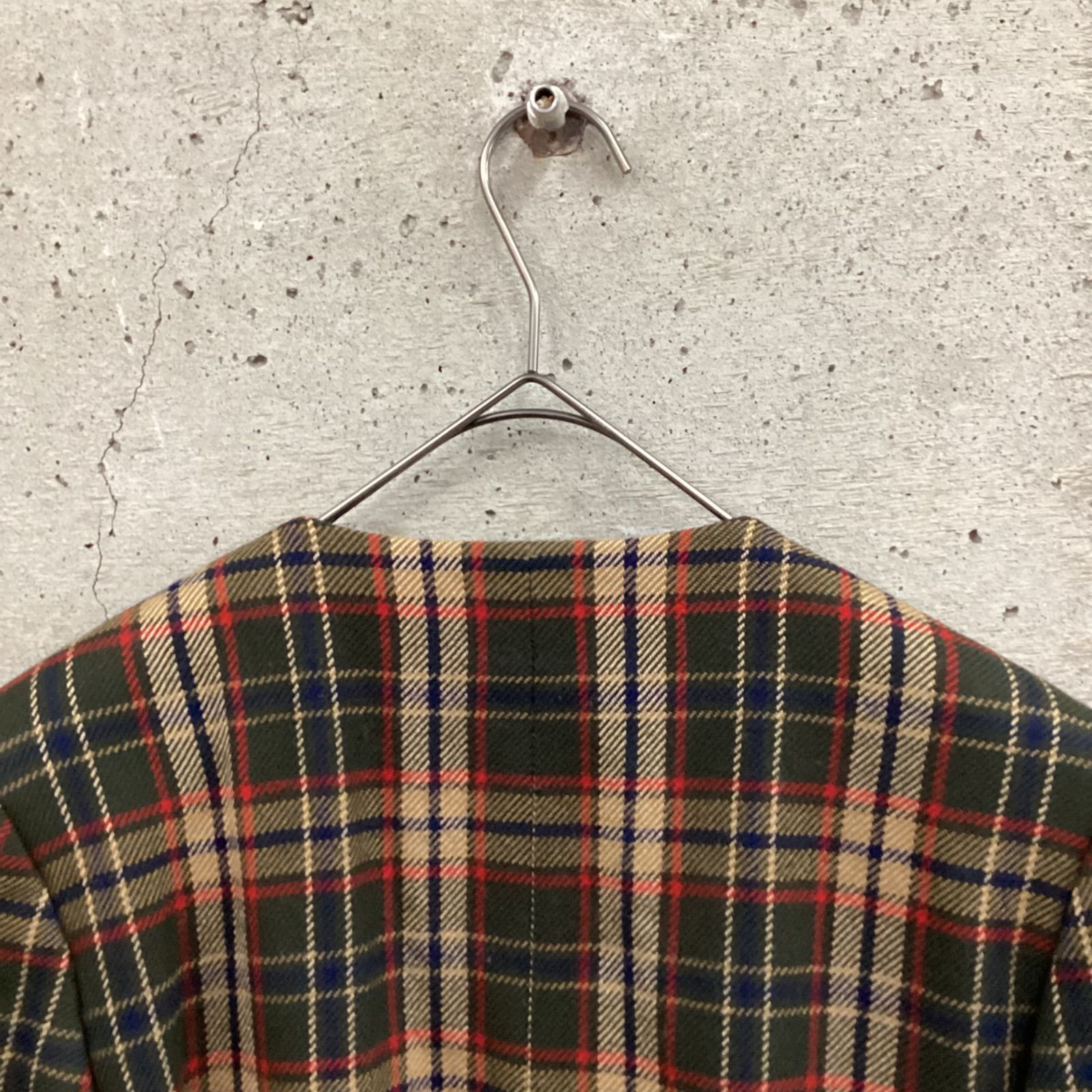 DAKS チェックノーカラージャケット DAKS ダックス タータンチェック ノーカラージャケット ウール - メルカリ