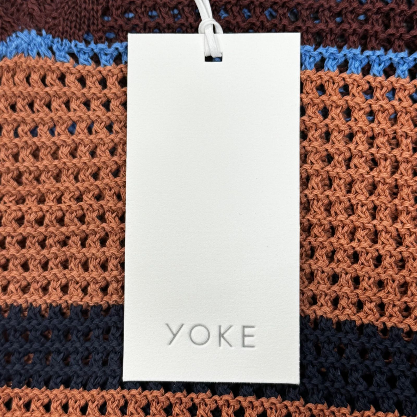 参考上代30800円 未使用品 YOKE 24SS BORDER MESH KNIT VEST ボーダー 