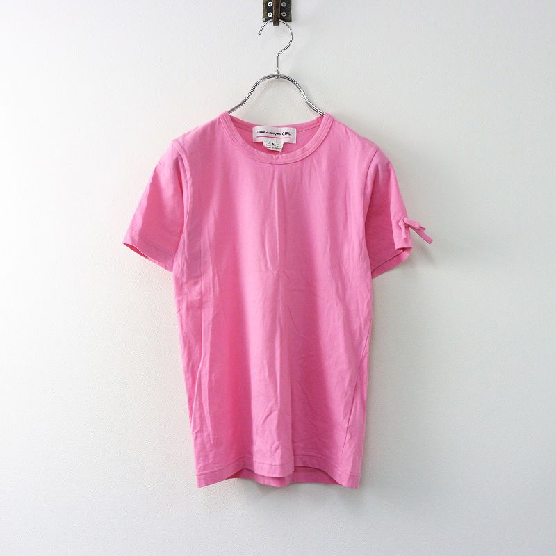 コムデギャルソン ピンク Tシャツ リボン 24SS コムデギャルソン