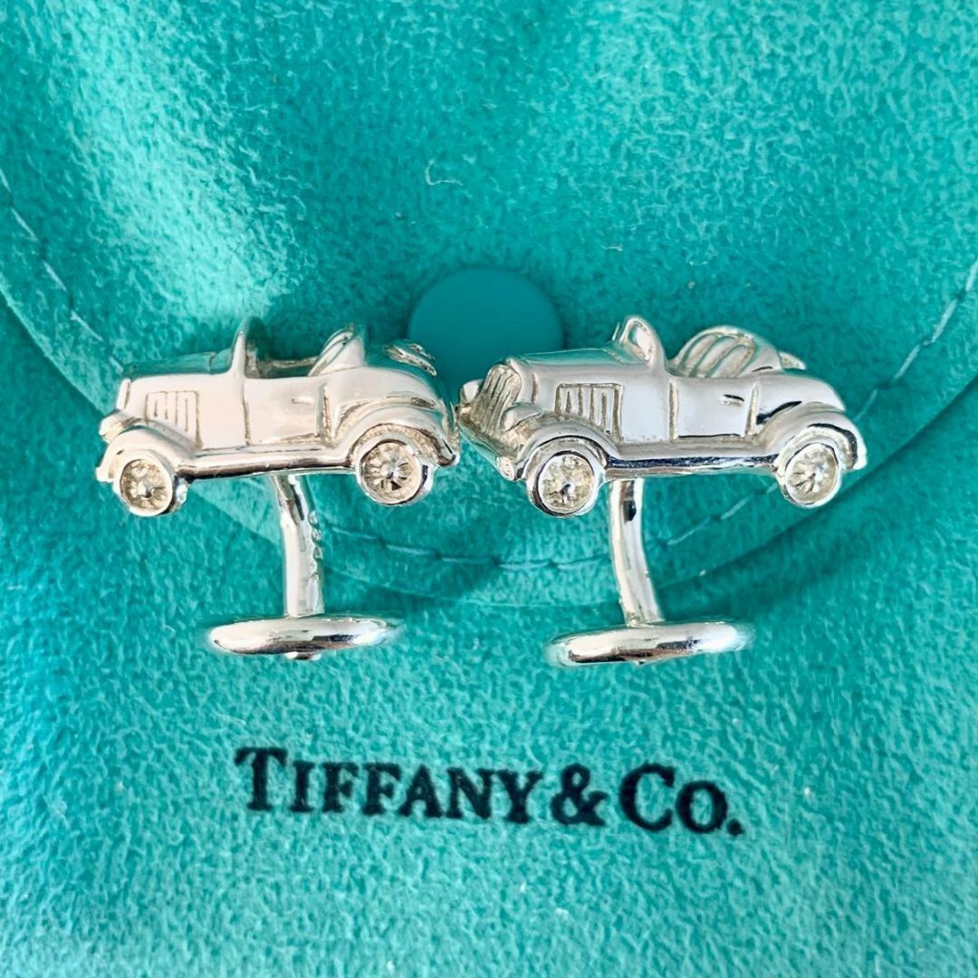 ティファニー 美品 カー ハンドル カフス カフリンクス 車 S100e