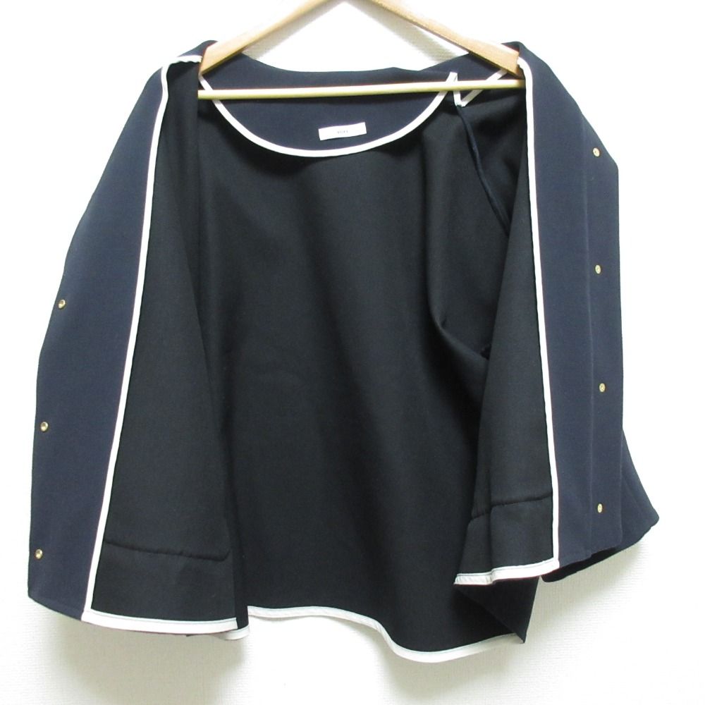 yori ヨリ　ポケットフリルジャケット　ネイビー　美品 yori ヨリ ポケットフリルジャケット navy 【公式通販】
