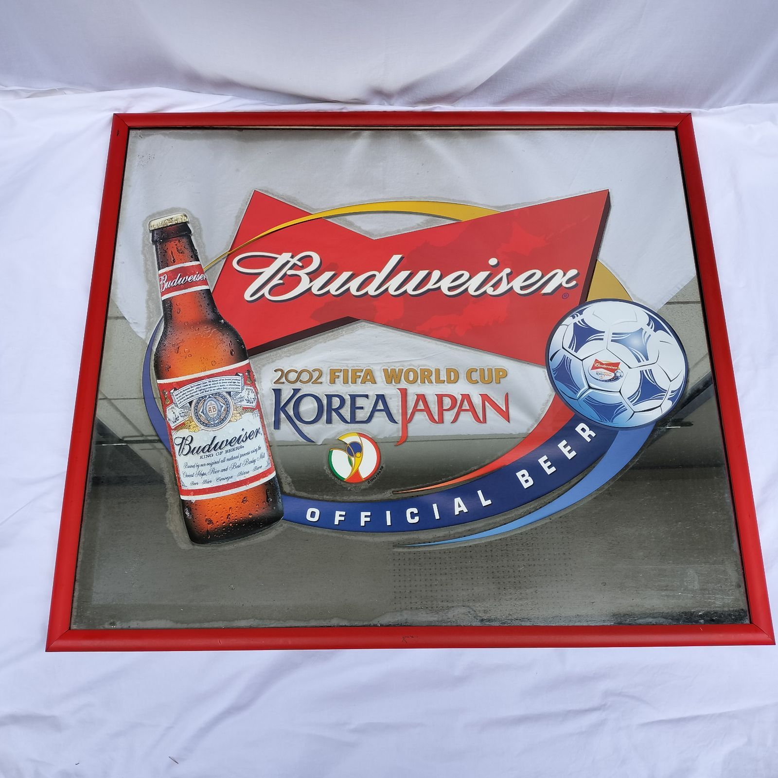 バドワイザー 特大パブミラー 85cm　2002年FIFAワールドカップ記念 バドワイザー 特大パブミラー 2002年FIFAワールドカップ記念
