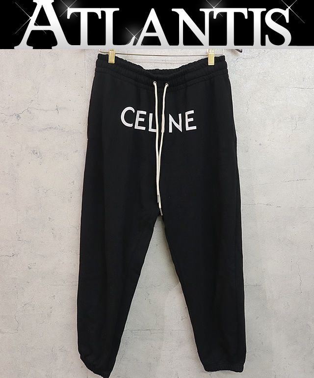CELINE 銀座店 セリーヌ ロゴプリント スウェットパンツ メンズ size L 黒 98241