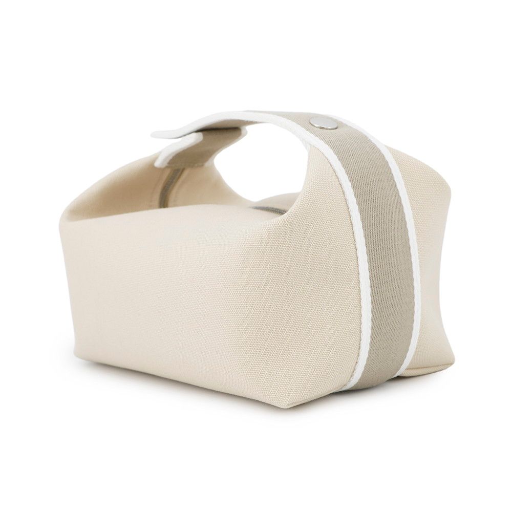 エルメス ポーチ ブリッド ア ブラックPM ベージュ|シルバー金具 キャンバス HERMES バッグ 小物入れ