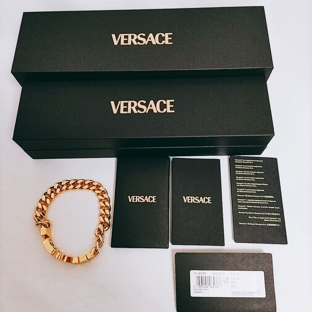 【新品未使用】VERSACE ヴェルサーチェ ブレスレット ロゴ チェーン