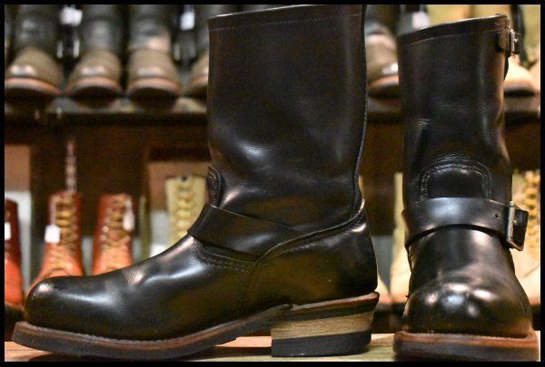 7.5D 10年 レッドウィング 2268 エンジニア 黒 ブラッククローム スチールトゥ ブーツ redwing HOPESMORE FI181