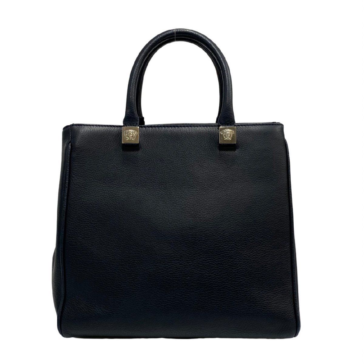 極 美品 希少品 VERSACE ヴェルサーチ メデューサ ロゴ 金具 レザー 本 