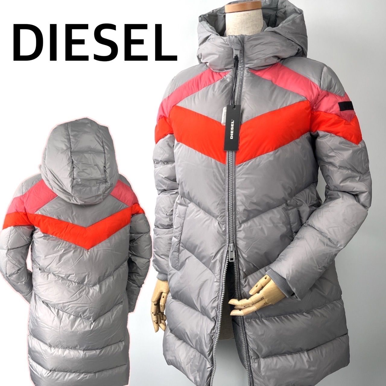 ダウンコートタグ付 ディーゼル ダウンコート Diesel コート 綿 白 未 ...