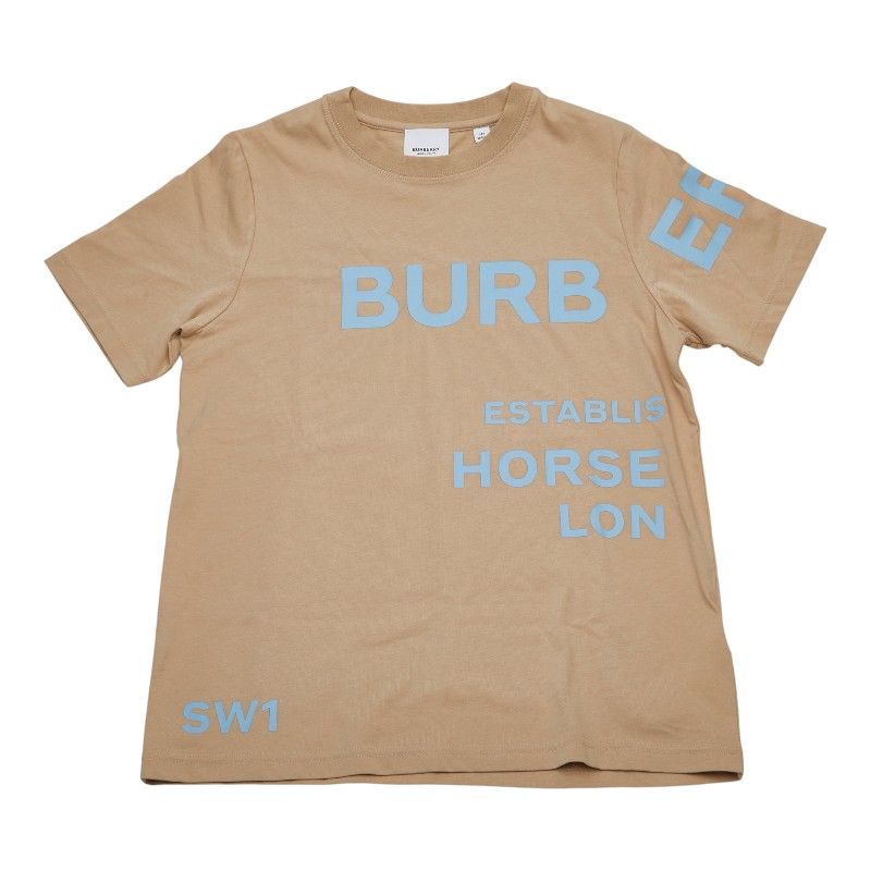 バーバリー ホースフェリー 半袖Ｔシャツ サイズ 14Y ベージュ ブルー コットン レディース BURBERRY 1-0228062