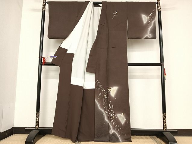 平和屋着物●訪問着　作家物　駒刺繍　雪輪花文　暈し染め　金糸　金彩　正絹　逸品　AAAU4342np 平和屋着物○訪問着 作家物 駒刺繍 雪輪花文 暈し染め 金糸 金彩 正絹