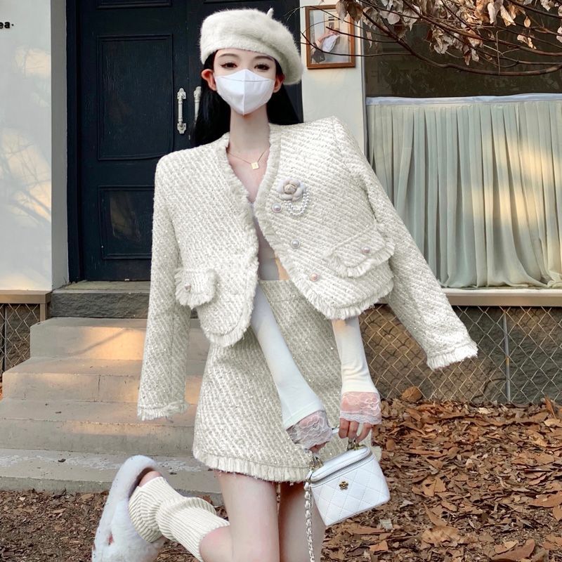 ツイード セットアップ レディース ジャケット スカート ツイード 秋冬