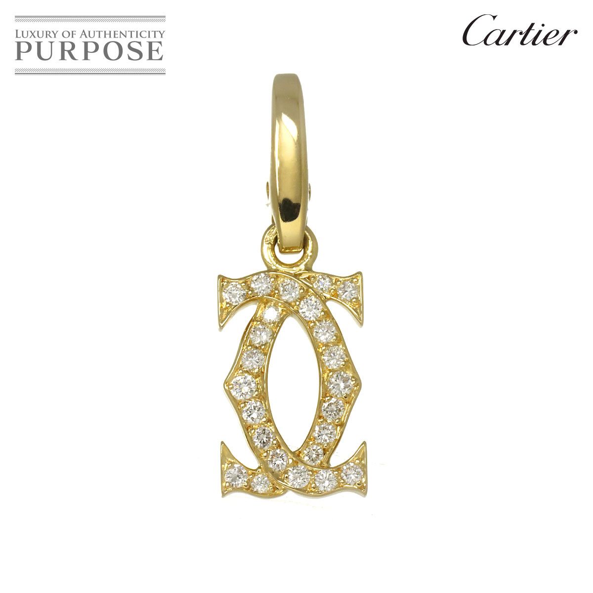 Cartier カルティエ　カフス、タイタック、ボルドー　ゴールド　C2ロゴ Cartier - 【本物保証】 箱付 カルティエ CARTIER ロゴ カフス