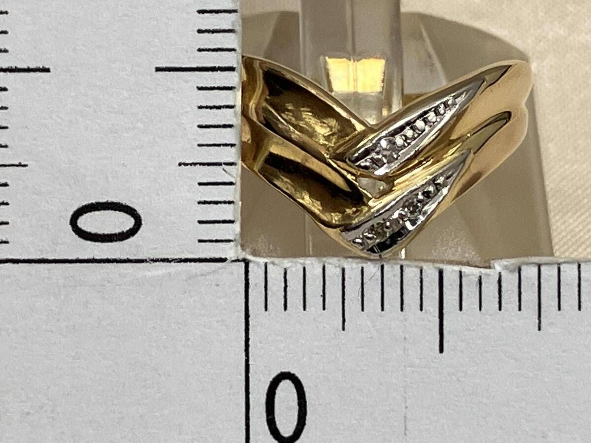 K18 Pt900 (総2.7g) ＃11.5 リング 指輪 K18 Pt900 メレダイヤ リング