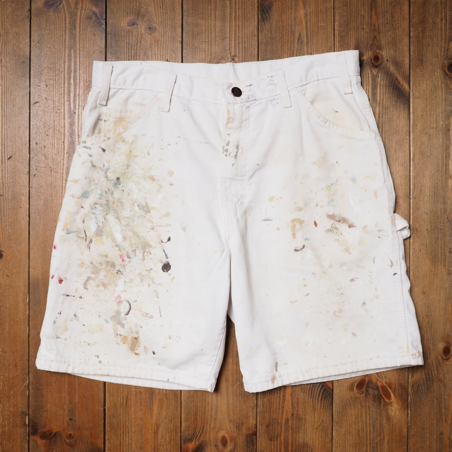 Dickies ペインターショーツ　w32 ペンキ Dickies ディッキーズ ペンターパンツ ショーツ ペンキ ホワイト