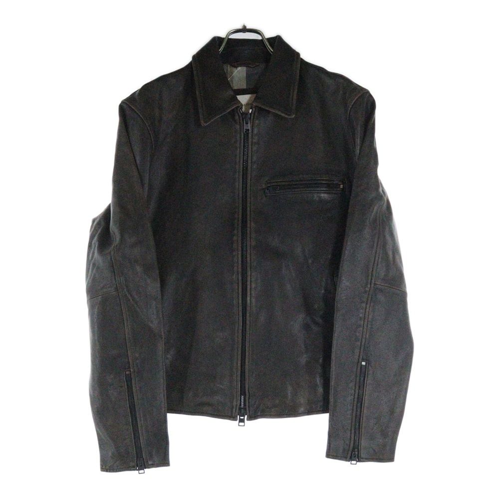 BANANA REPUBLIC (バナナリパブリック) シングル ジップアップレザー ライダースジャケット ブラウン