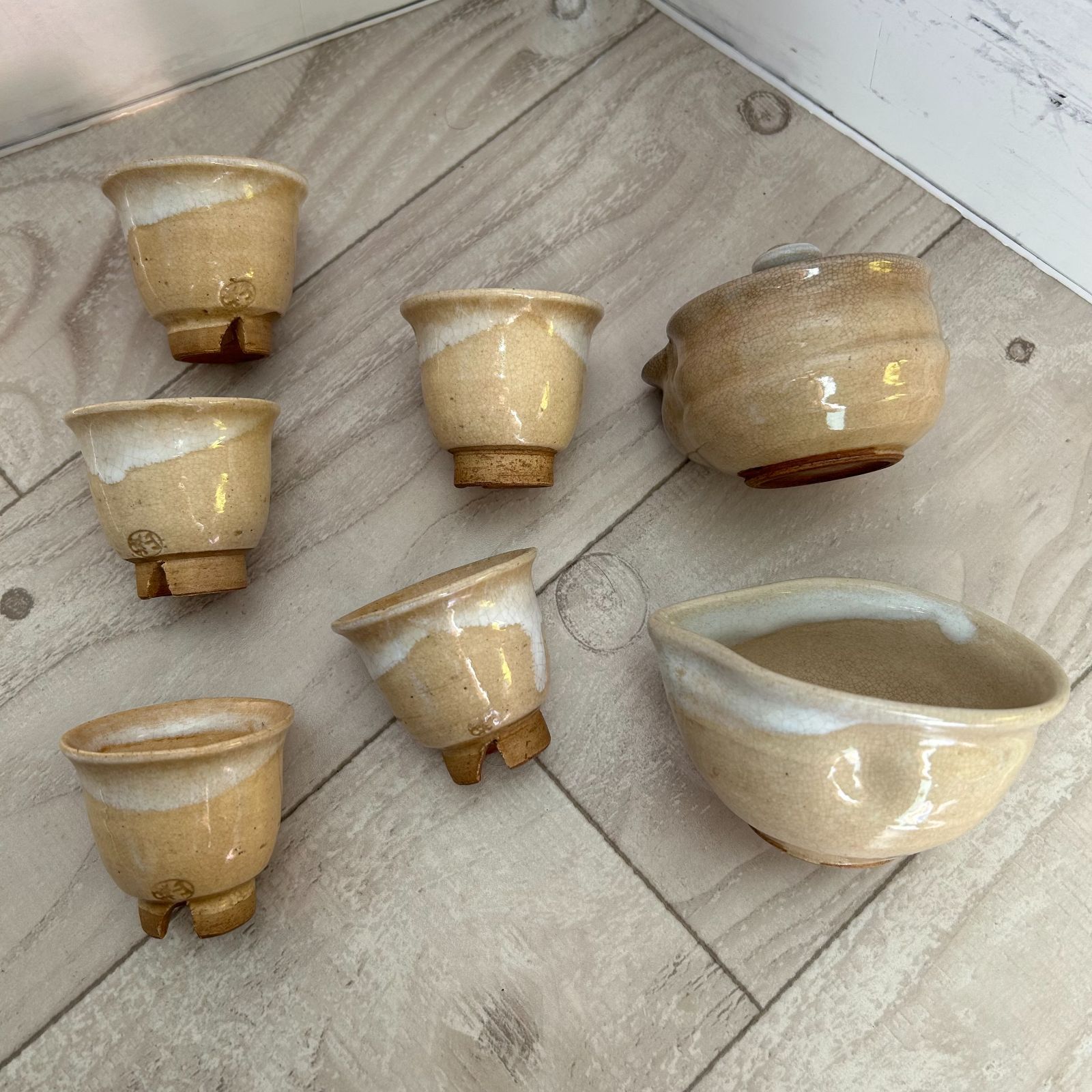 萩焼 煎茶器セット 松籟庵 城山窯 萩焼 煎茶器セット 松籟庵 城山窯