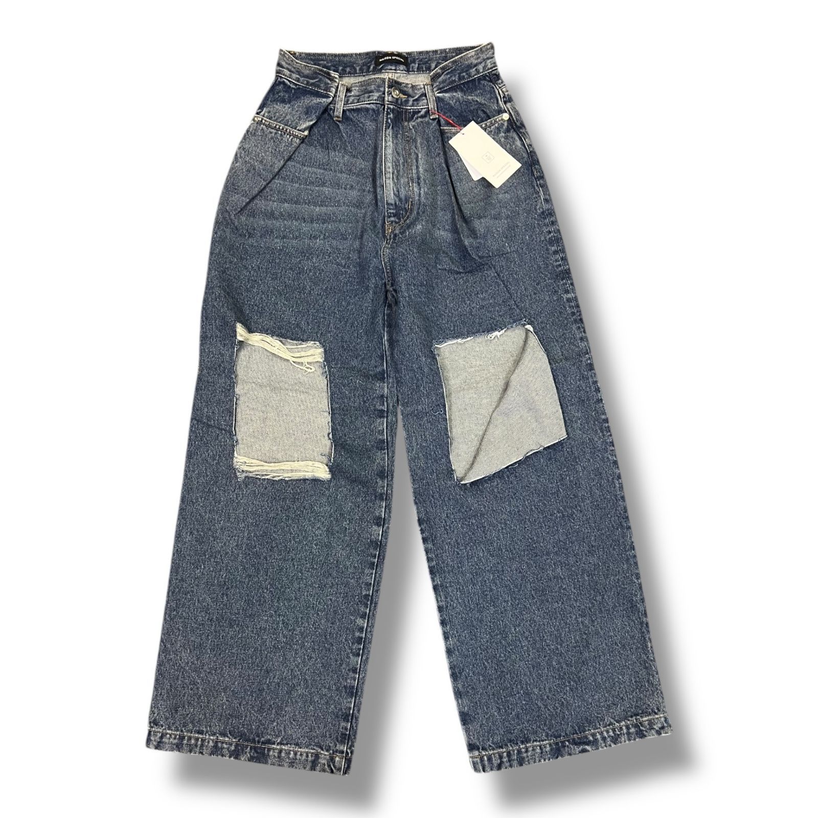 参考上代17930円 未使用品 MAISON SPECIAL Square Cut Denim Pants 
