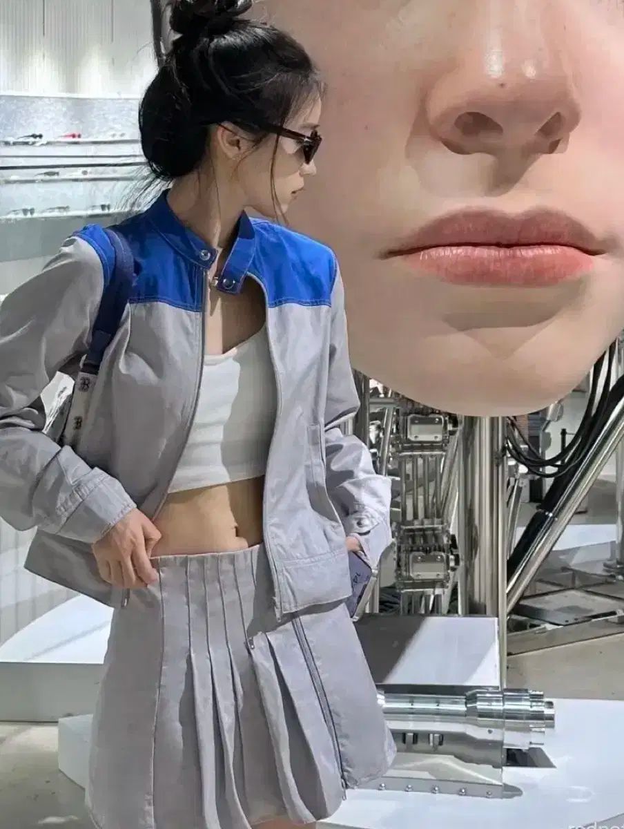 neuadult プリーツ ラップ スカート グレー S