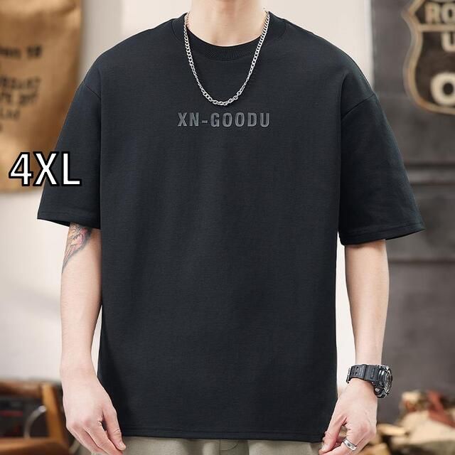 [4XL]メンズ ファッション 服 男性用 オシャレ シンプル 大人 かっこいい ストリート 厚手 半袖 Tシャツ 夏 アメリカン ゆったり 半袖 トップス 