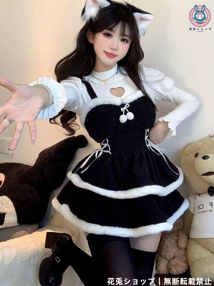 コーデュロイ吊りスカート