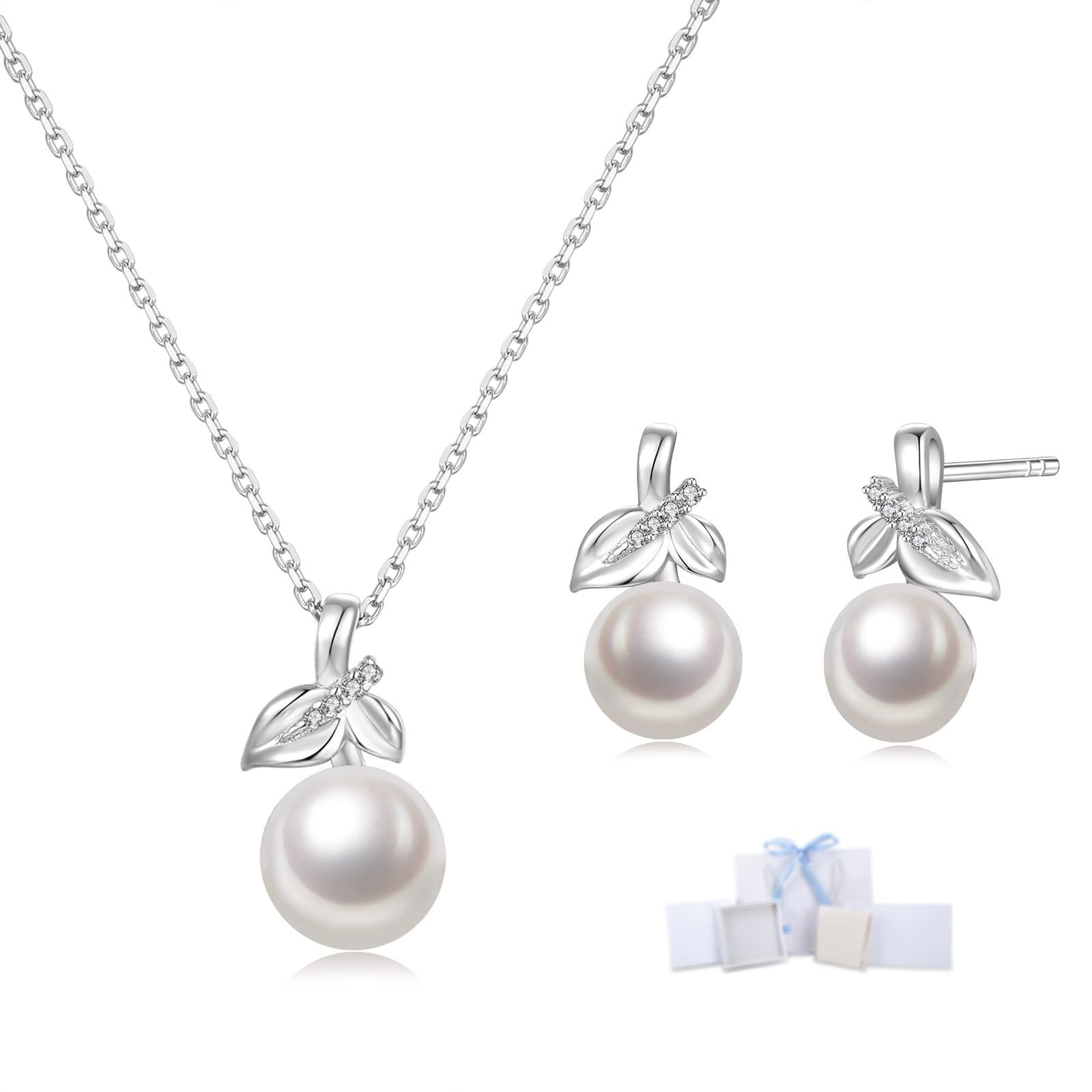 数量 女性 上品 ペンダント 日常使い 記念日 真珠 金属アレルギー対応 お誕生日 シルバー925 セット お正月 ピアス レディース バレンタインデー ネックレス 天然淡水パール プレゼント bird Free