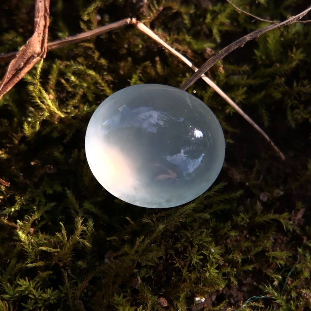 天然本翡翠 爽やか 氷種 ルース 3.40ct 薄い緑 大粒 透明度良好