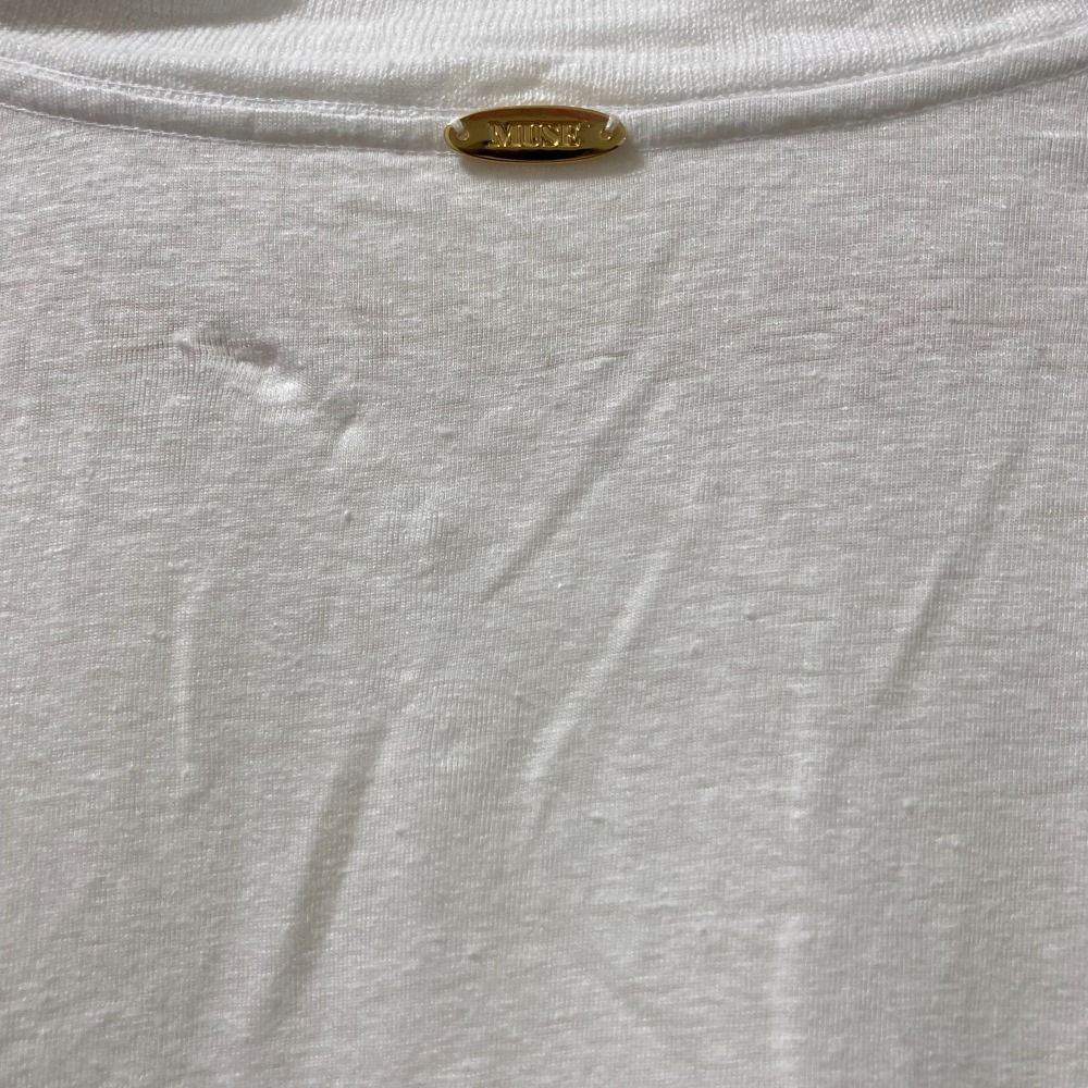 良品 23SS MUSE de Deuxieme Classe ミューズ ドゥーズィエムクラス LINEN BASE Tシャツ ベージュ レディース 古着 中古 良品 23SS MUSE de Deuxieme Classe ミューズ ドゥーズィエム