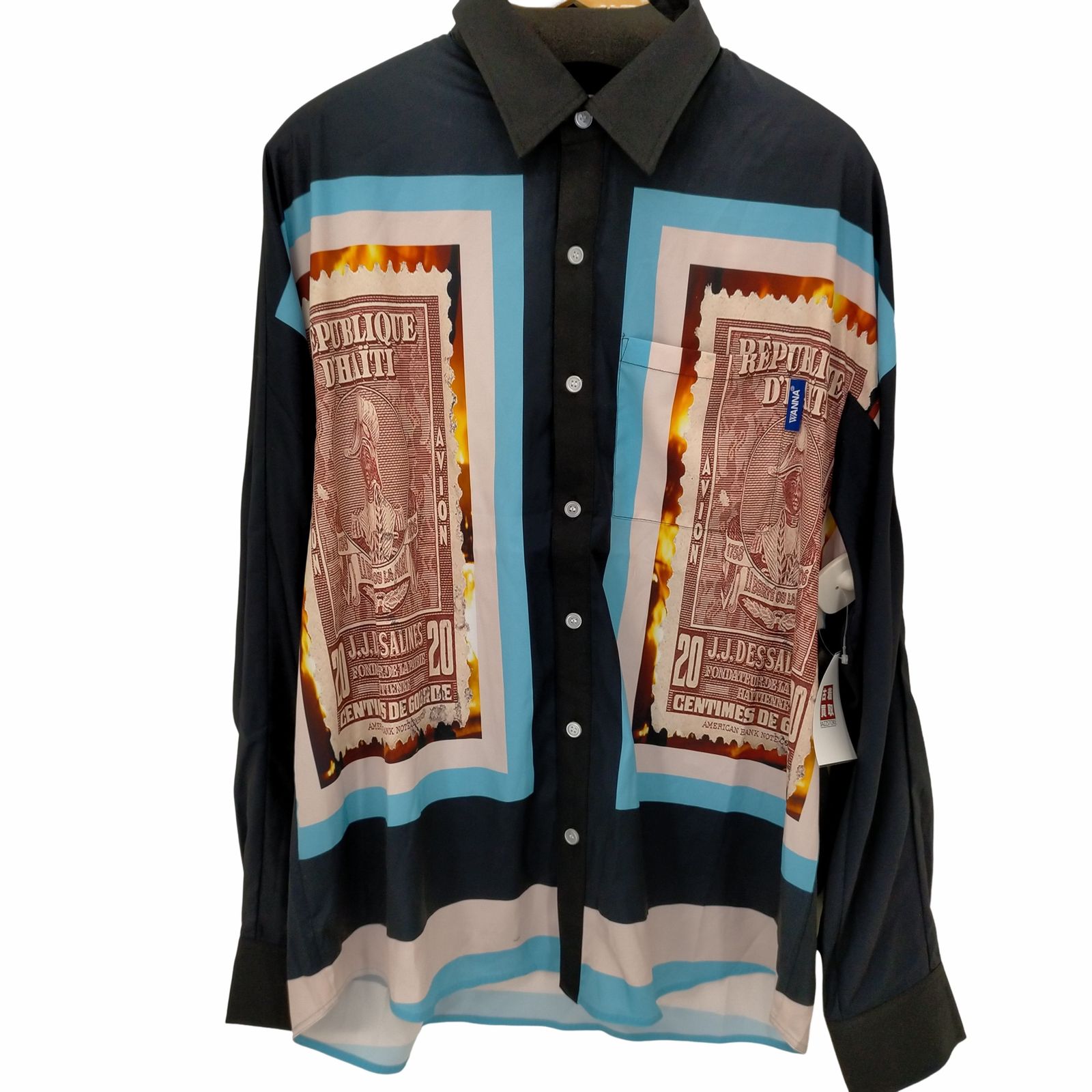フメイ WANNA STAMP LS SHIRTS JET BLACK長袖シャツ メンズ JPN：XL 