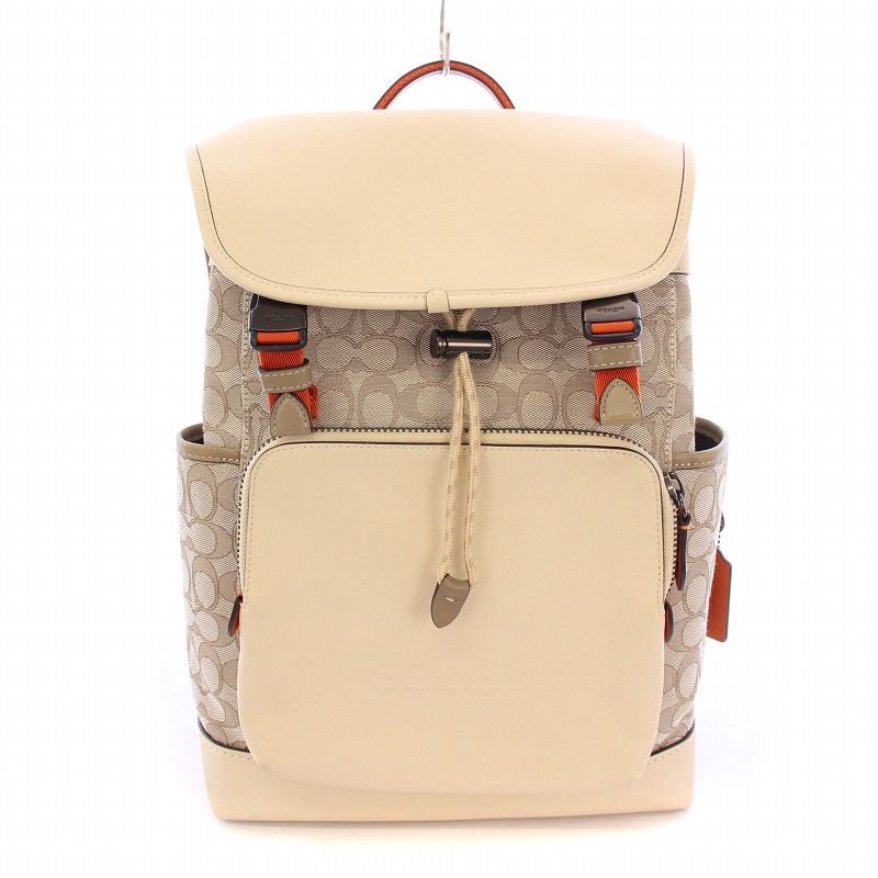 大きめCOACH ロゴバックパック ベージュ 【公式通販】 Coach ベージュ 