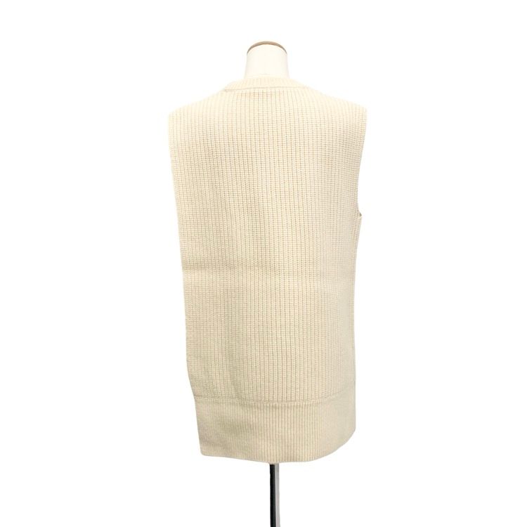 ENFOLD エンフォルド アシンメトリーアランニットベスト ホワイト 38 -2190