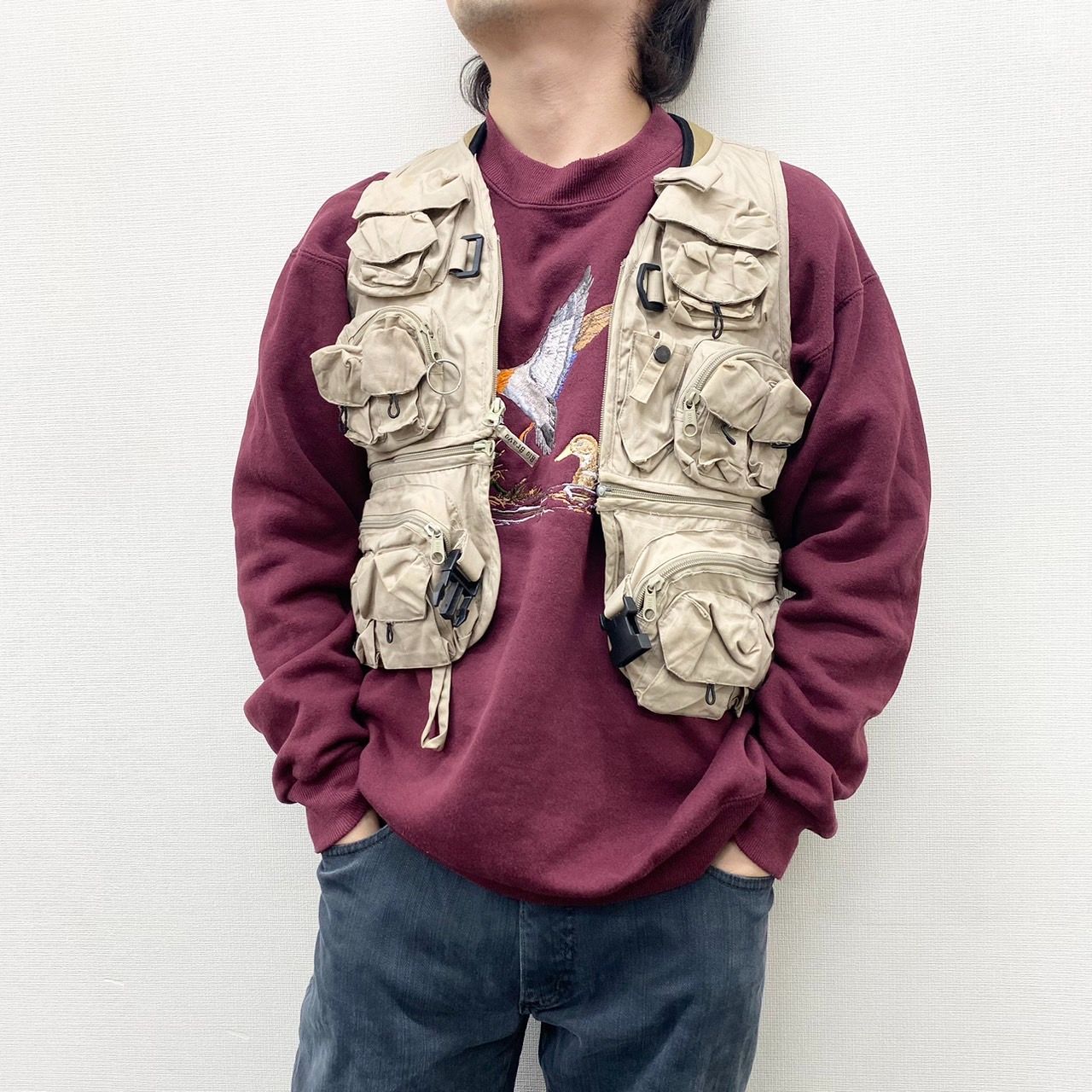 古着　フィッシングベスト　多ポケット　紺色 楽天市場】Sー7XL フィッシングベスト メッシュ メンズ ベスト