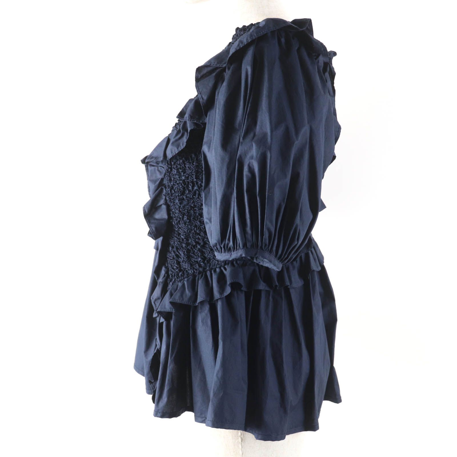 未使用品☆CECILIE BAHNSEN セシリーバンセン コットン CARLOTTA TOP トップス ネイビー UK6 正規品 レディース 定価141900円 未使用品☆CECILIE BAHNSEN セシリーバンセン コットン CARLOTTA