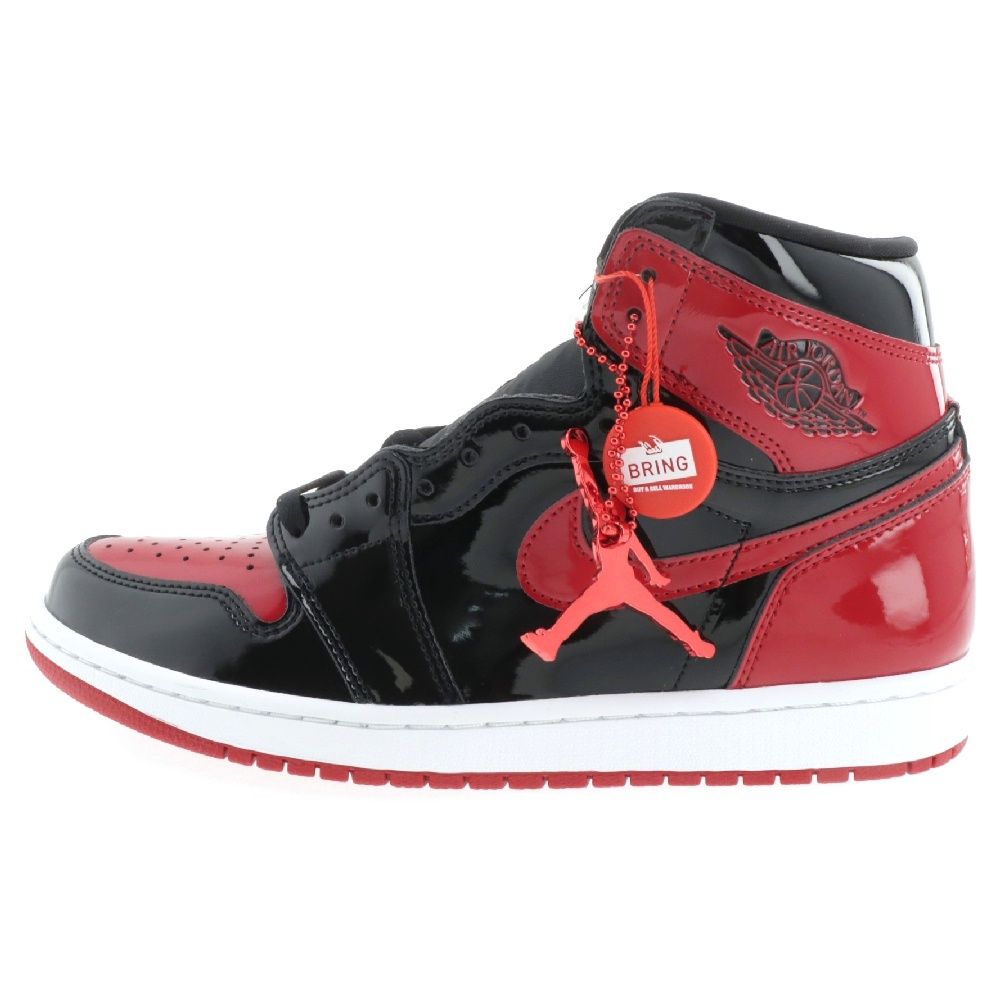 NIKE (ナイキ) AIR JORDAN 1 RETRO HIGH OG BRED PATENT エアジョーダン レトロ ブレッド パテント  ハイカットスニーカー ブラック/レッド US9/27cm 555088-063 - メルカリ