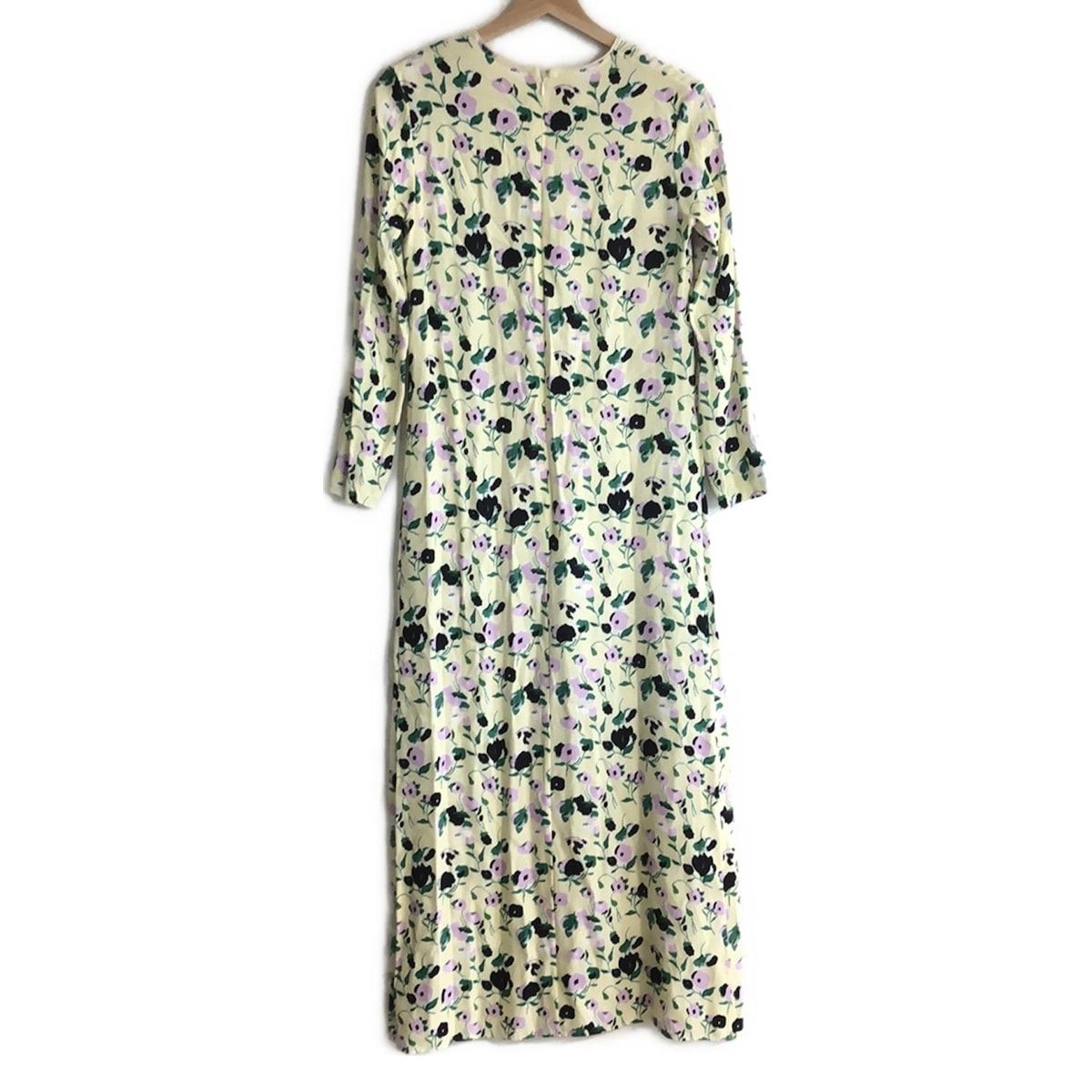 PLAN C プランシー ワンピース サイズ38 M レディース - ライトイエロー×グリーン×ピンク クルーネック|長袖|ロング|花柄