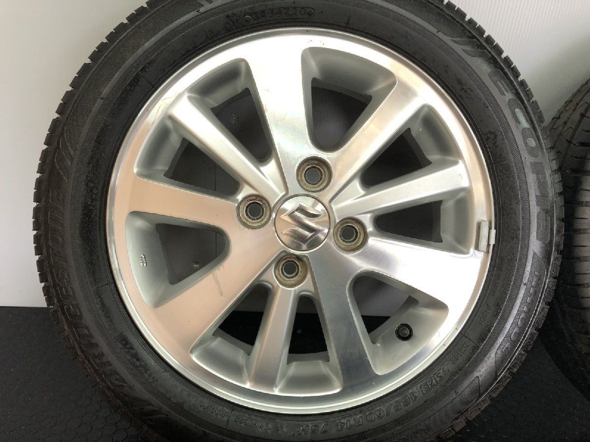 BS ECOPIA NH100C 165|60R14 夏タイヤ SUZUKI エブリィワゴン 純正アルミホイール 14インチ 4.5J4HPCD100 50 20年製 バリ溝 STD035
