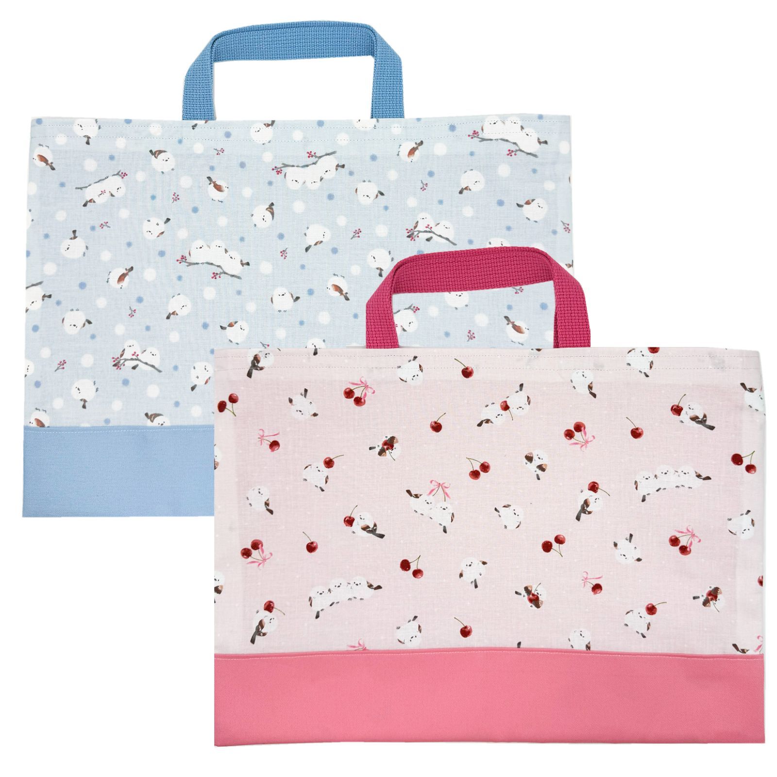 図書袋 絵本バッグ 通園バッグ シマエナガ 図書袋 絵本バッグ 通園