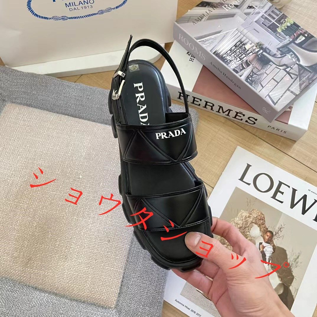 大人気！プラダ/PRADA サンダル フラットフォームサンダル 超美品 レディース黒 新品未使用 - メルカリ