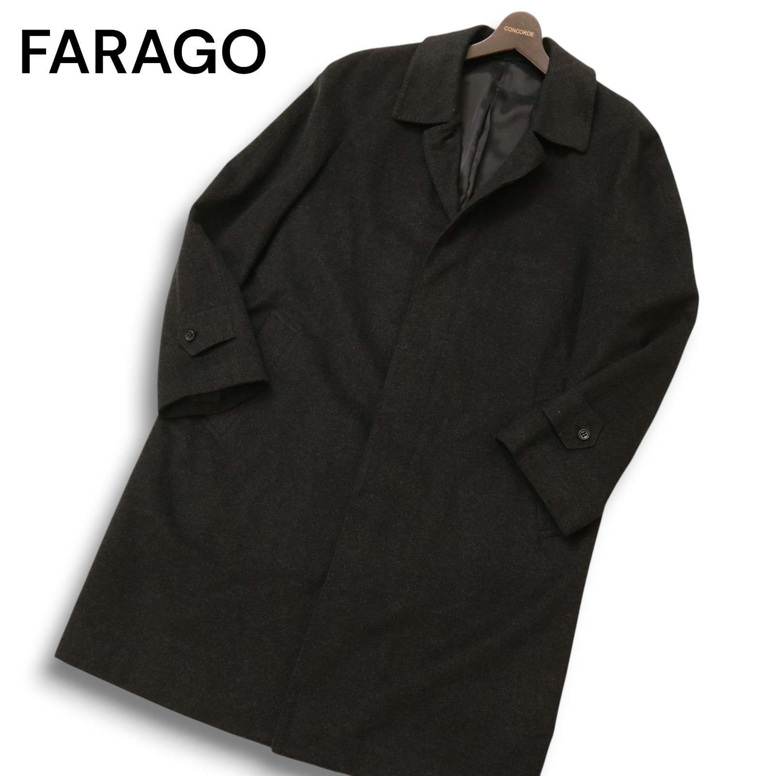 FARAGO ファラゴ 秋冬☆ カシミヤ100% ロング ステンカラーコート 