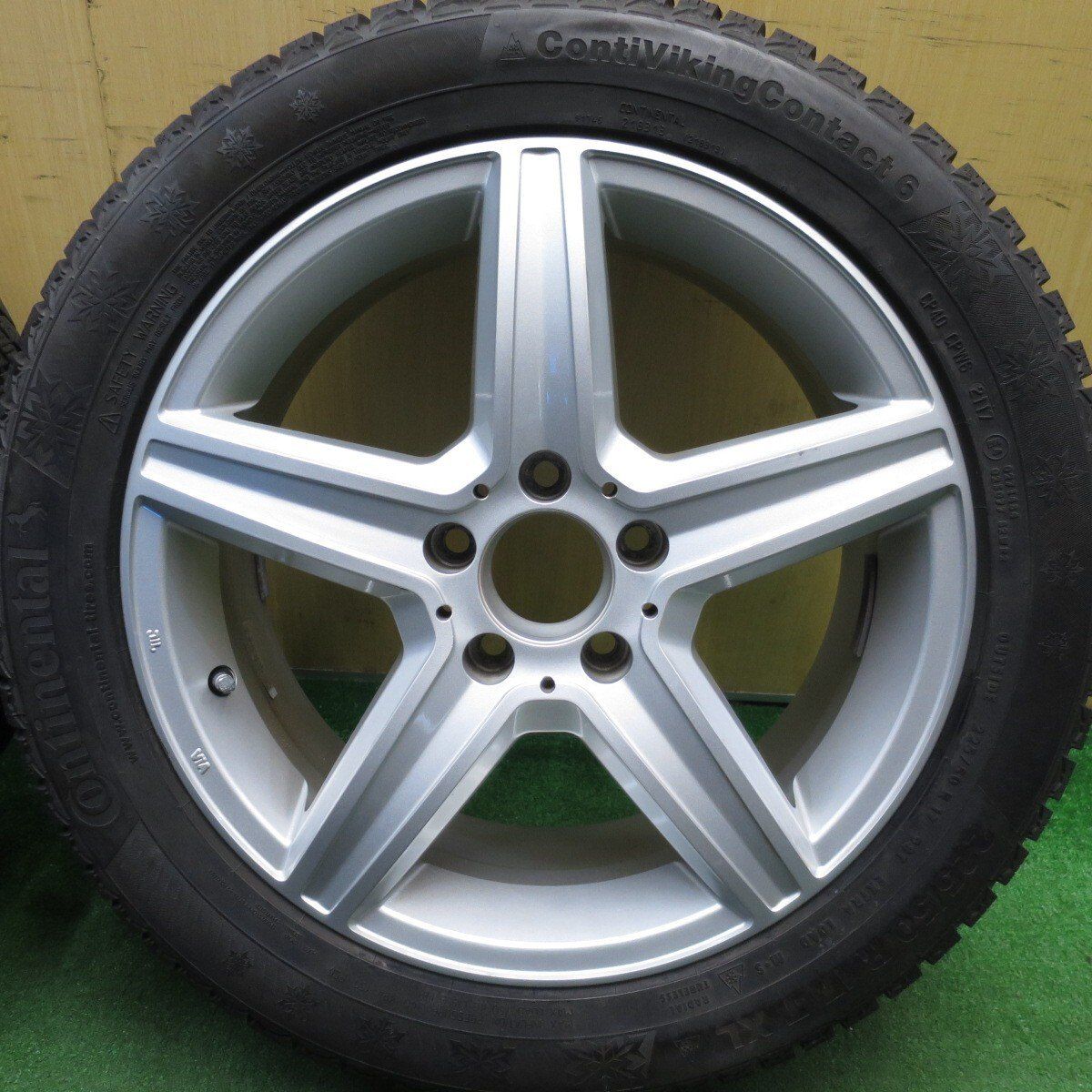 バリ溝！9.5分★ベンツ 等 スタッドレス 225/50R17 ダンロップ ウインターマックス WM01 社外 アルミ ホイール PCD112/5H 17インチ★ バリ溝！22年！キレイ！9.5分☆ベンツ 等 MAK BREMEN 225⁄50R17