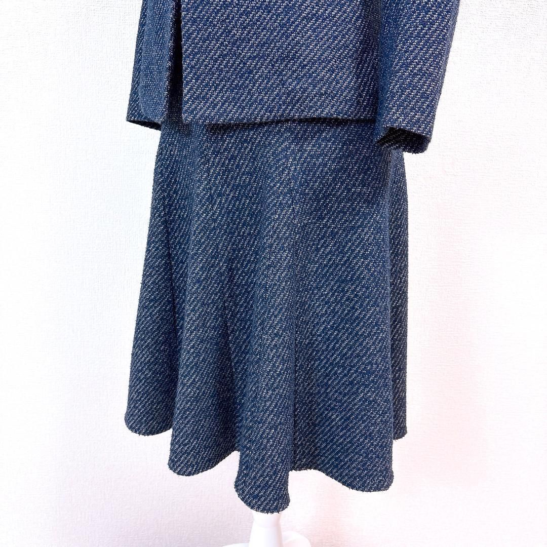 Theory ワンピース セットアップスーツ 上0 中2 紺 ツイード MAAHADDERANG_COM