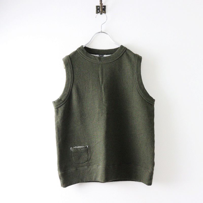 2025SS 45R 45rpm フォーティファイブアール 裏毛のベスト トップ 3 カーキ コットン ノースリーブ カットソー 2400014591385