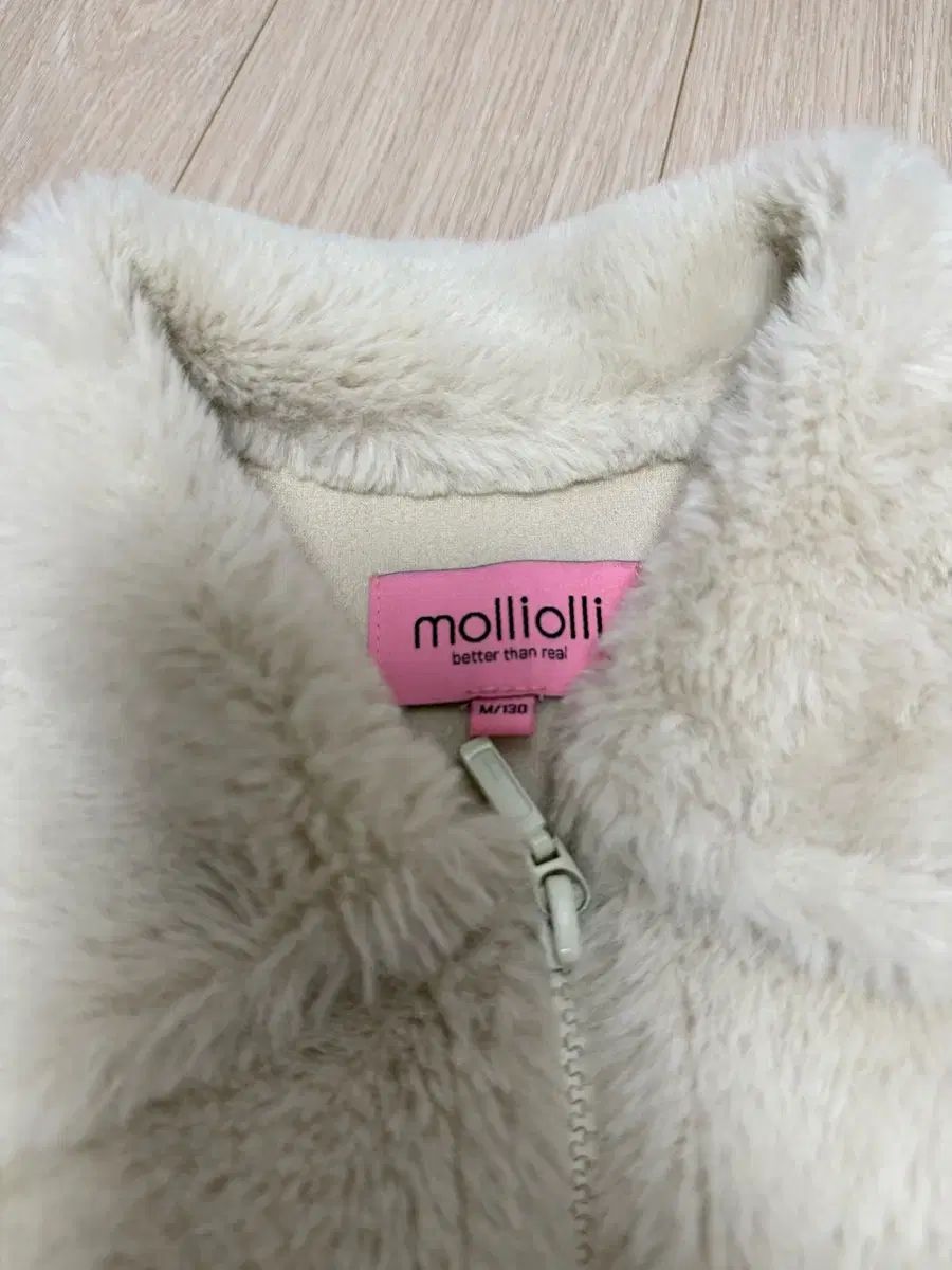 MOLLY キッズ ファージャケット アイボリー 130