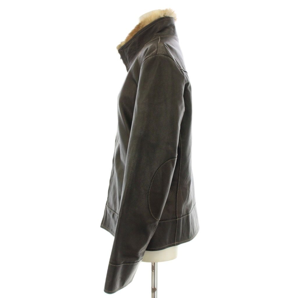Max &Co シープスキン レザージャケット BOUTIQUE マックス&コー MAX&CO. レザージャケット スタンドカラー ジップ