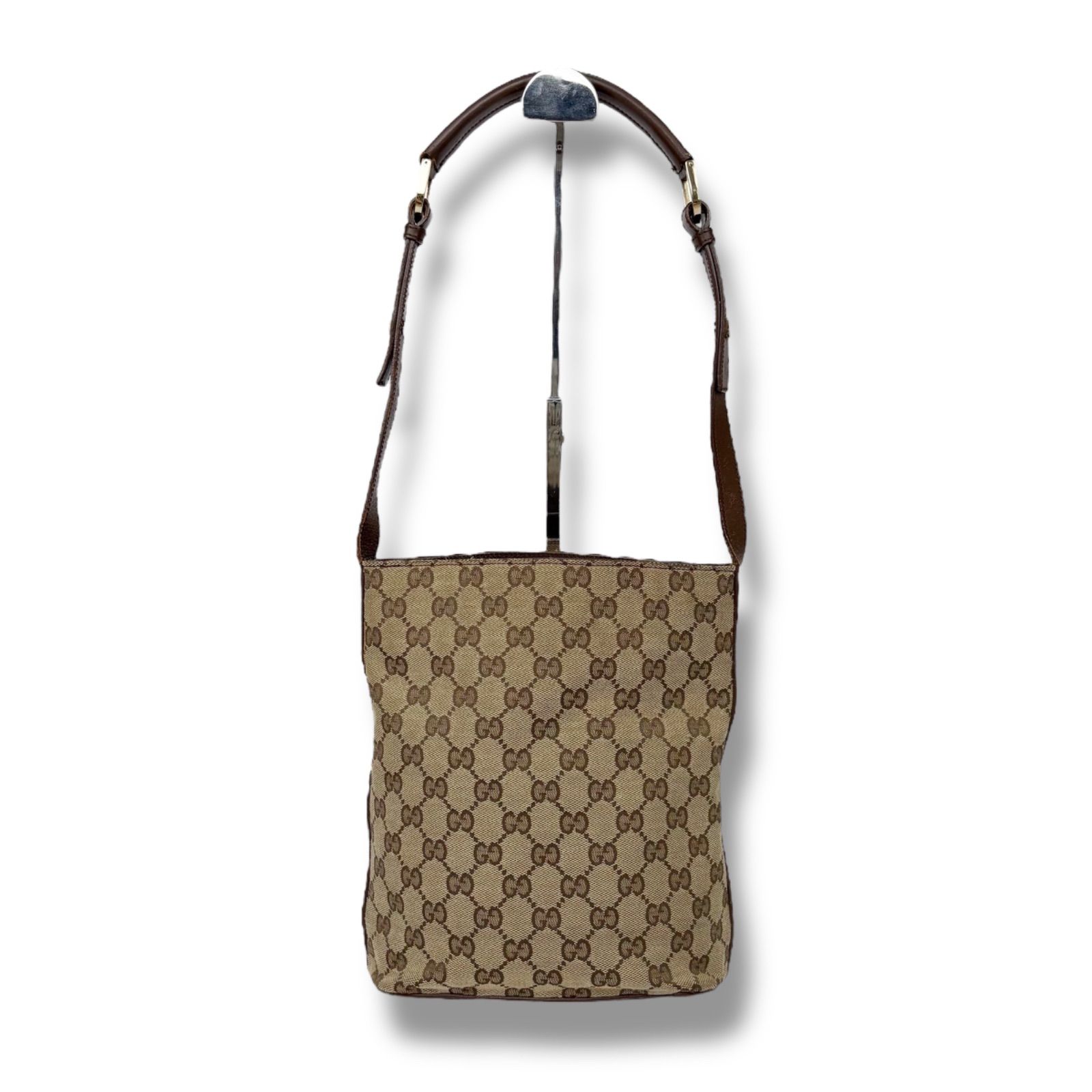 Gucci バケツ型ショルダーバッグ ベージュ/ブラウン グッチ GUCCI バケツ型 ワンショルダーバッグ ハンドバッグ 肩掛け GG