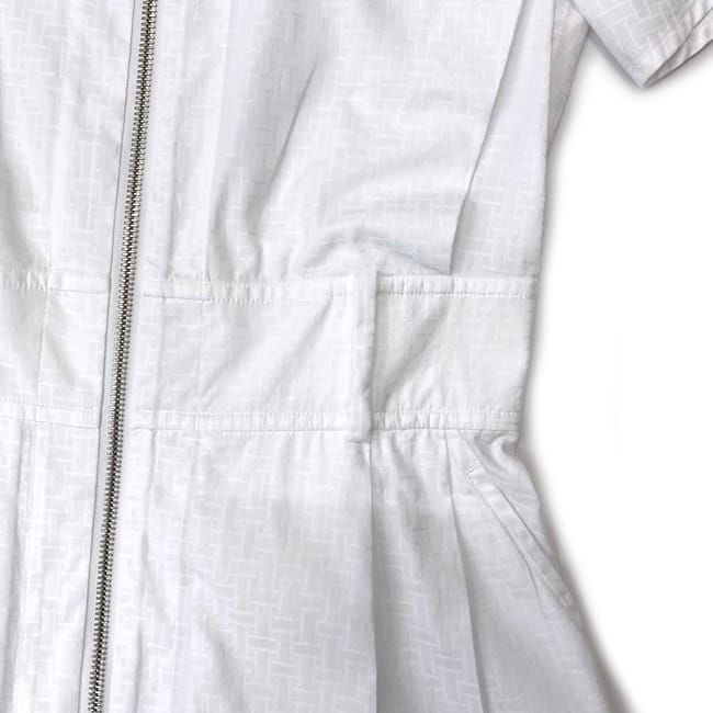 エルメス ジップ ワンピース ホワイト 美品 クリーニング済み 34 綿