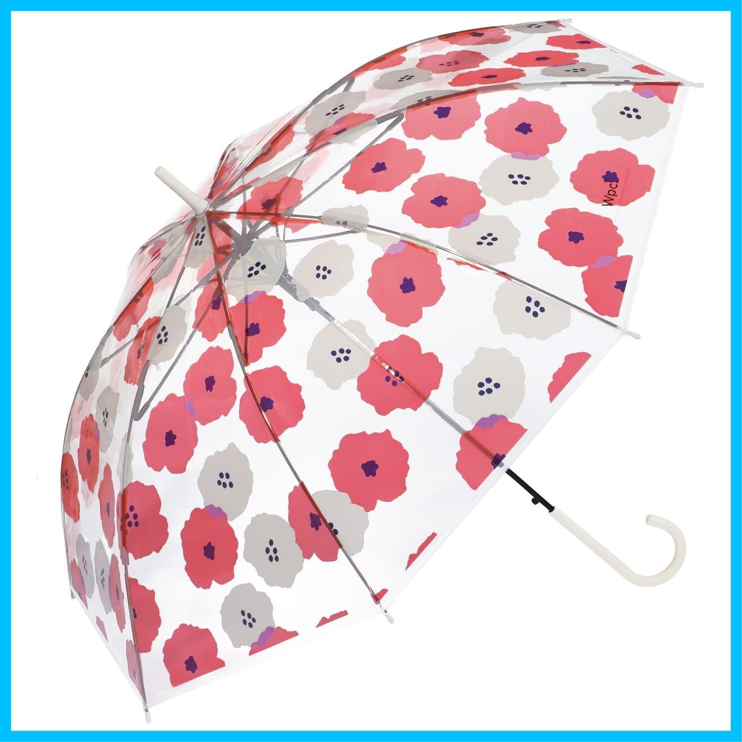映え 女性 おしゃれ 北欧 透明 丈夫 通勤 大きい ジャンプ傘 レディース 通学 耐風 60 cm 長傘 ピオニレッド UPT 9085 001 ビニール傘 雨傘 Wpc