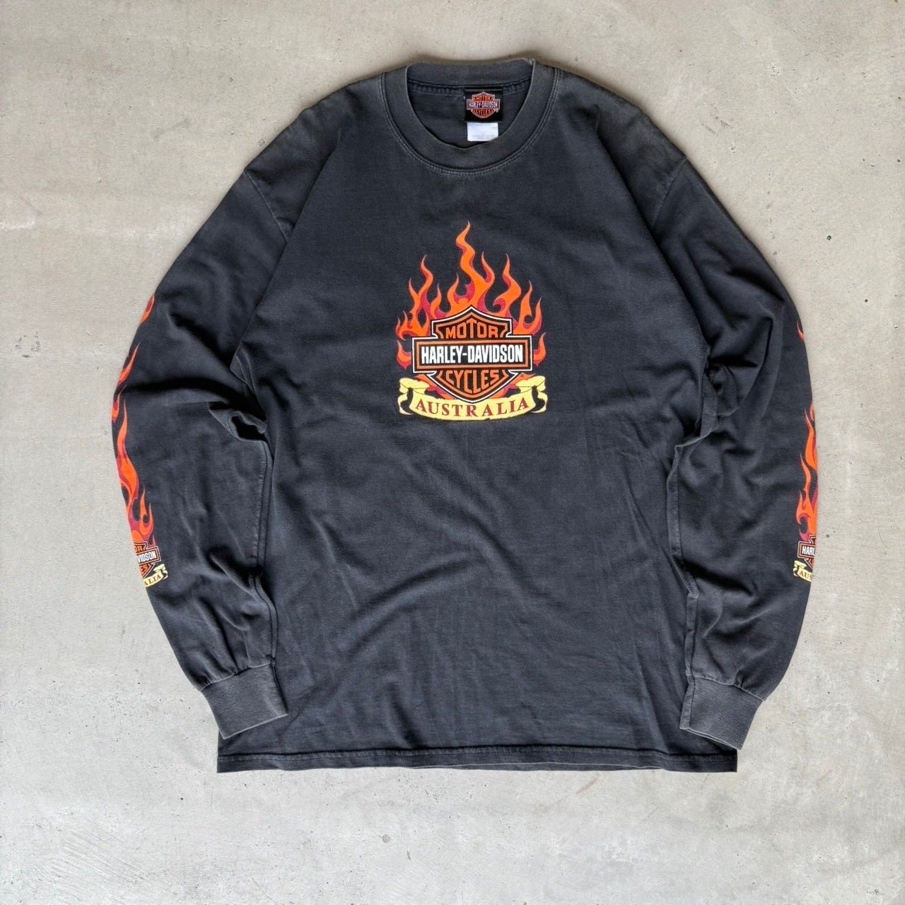 ハーレーダビッドソン ロンT 90s SLEAVE 袖フレイムス 00s 80s 90s 